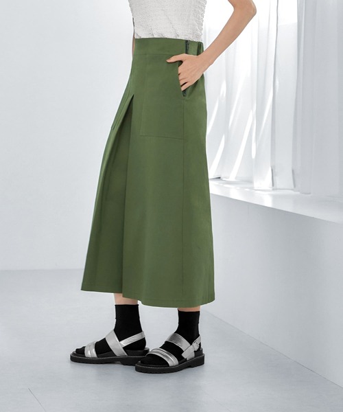 STYLE DELI(スタイルデリ)の「綿ストレッチAラインベイカースカート(スカート・レディース・ブラウン系/グリーン系・01/02)」の10枚目の写真