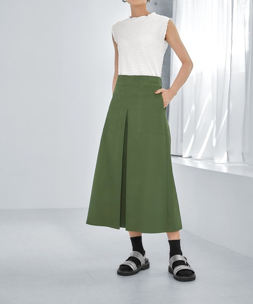 STYLE DELI(スタイルデリ)の「綿ストレッチAラインベイカースカート(スカート・レディース・ブラウン系/グリーン系・01/02)」の13枚目の写真