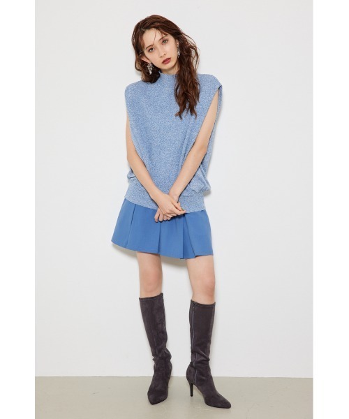 rienda（リエンダ）の「タックショルダーニットトップス 春服 秋服 ノースリーブトップス（ニット/セーター・レディース・ブラック/ブルー/ベージュ・FREE）」の10枚目の写真