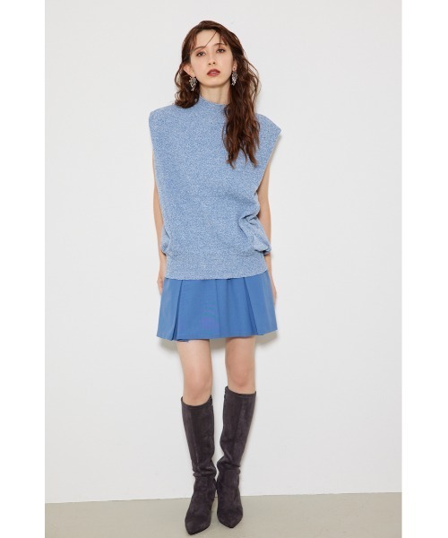 rienda（リエンダ）の「タックショルダーニットトップス 春服 秋服 ノースリーブトップス（ニット/セーター・レディース・ブラック/ブルー/ベージュ・FREE）」の11枚目の写真