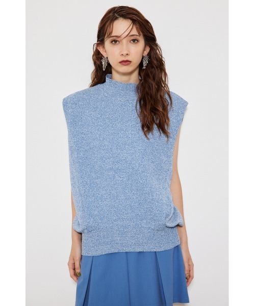 rienda（リエンダ）の「タックショルダーニットトップス 春服 秋服 ノースリーブトップス（ニット/セーター・レディース・ブラック/ブルー/ベージュ・FREE）」の12枚目の写真