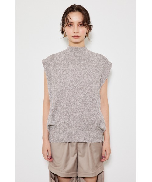 rienda（リエンダ）の「タックショルダーニットトップス 春服 秋服 ノースリーブトップス（ニット/セーター・レディース・ブラック/ブルー/ベージュ・FREE）」の7枚目の写真