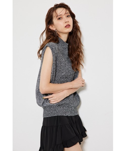 rienda（リエンダ）の「タックショルダーニットトップス 春服 秋服 ノースリーブトップス（ニット/セーター・レディース・ブラック/ブルー/ベージュ・FREE）」の19枚目の写真