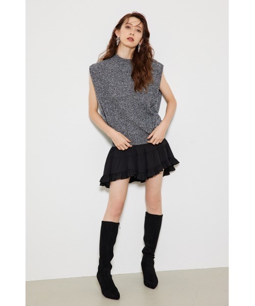 rienda（リエンダ）の「タックショルダーニットトップス 春服 秋服 ノースリーブトップス（ニット/セーター・レディース・ブラック/ブルー/ベージュ・FREE）」の21枚目の写真