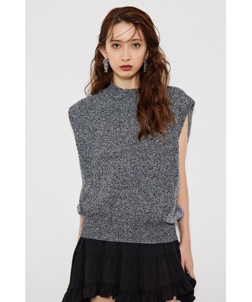 rienda（リエンダ）の「タックショルダーニットトップス 春服 秋服 ノースリーブトップス（ニット/セーター・レディース・ブラック/ブルー/ベージュ・FREE）」の22枚目の写真