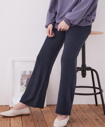 【M-5L】ニットフレアパンツ
