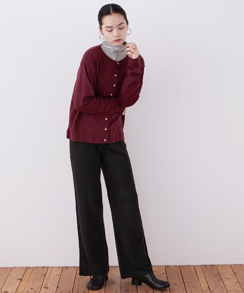 Fashion Letter(ファッションレター)の「【M-5L】ニットフレアパンツ(その他パンツ・レディース・ベージュ/ネイビー/ブラック・M~L/LL~3L/4L~5L)」の1枚目の写真