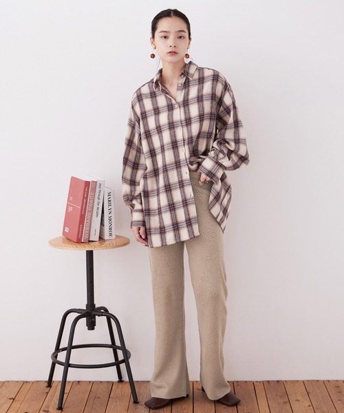 Fashion Letter(ファッションレター)の「【M-5L】ニットフレアパンツ(その他パンツ・レディース・ベージュ/ネイビー/ブラック・M~L/LL~3L/4L~5L)」の22枚目の写真