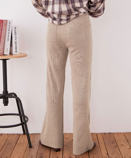 Fashion Letter(ファッションレター)の「【M-5L】ニットフレアパンツ(その他パンツ・レディース・ベージュ/ネイビー/ブラック・M~L/LL~3L/4L~5L)」の5枚目の写真