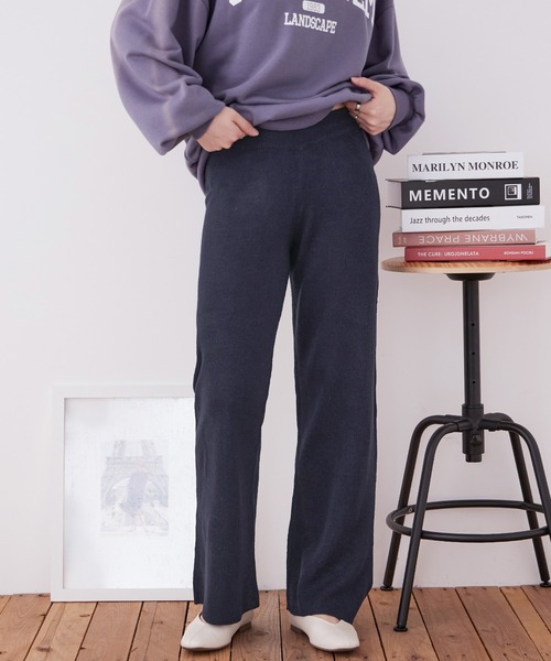 Fashion Letter(ファッションレター)の「【M-5L】ニットフレアパンツ(その他パンツ・レディース・ベージュ/ネイビー/ブラック・M~L/LL~3L/4L~5L)」の15枚目の写真