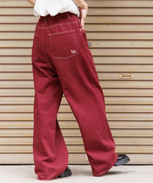 PBLIM(ページボーイリム)の「PBLIM/ステッチタックワイドパンツ(その他パンツ・レディース・ブラック/ベージュ/ブルー系その他/ボルドー・MEDIUM/LARGE)」の4枚目の写真