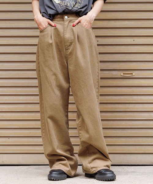 PBLIM(ページボーイリム)の「PBLIM/ステッチタックワイドパンツ(その他パンツ・レディース・ブラック/ベージュ/ブルー系その他/ボルドー・MEDIUM/LARGE)」の19枚目の写真