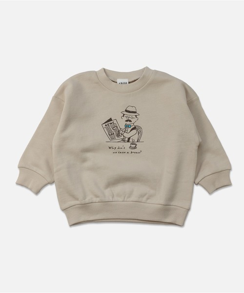 chil2(チルツー)の「コットン100% プリントトレーナー(Tシャツ/カットソー・キッズ・C/A/P/N/D/K/F/O/B/E/G/L/J/M/I/H・80cm/90cm/100cm/110cm/120cm/130cm/140cm)」の5枚目の写真