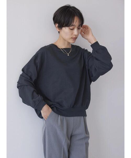 AMERICAN HOLIC（アメリカンホリック）の「ミニ裏毛袖ボリュームカットプルオーバー（Tシャツ/カットソー・レディース・その他7/ブラック/ホワイト・L/M）」の21枚目の写真