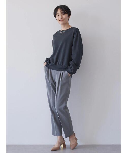 AMERICAN HOLIC（アメリカンホリック）の「ミニ裏毛袖ボリュームカットプルオーバー（Tシャツ/カットソー・レディース・その他7/ブラック/ホワイト・L/M）」の17枚目の写真