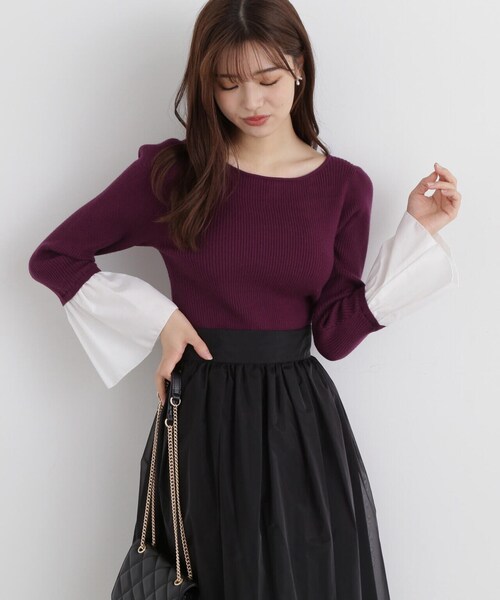 PROPORTION BODY DRESSING（プロポーションボディドレッシング）の「フレアスリーブニット / 1213270921（ニット/セーター・レディース・グレー/ブラック/ボルドー・SMALL/MEDIUM）」の3枚目の写真