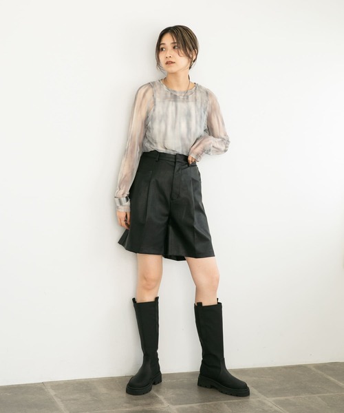 KBF（ケイビーエフ）の「レイヤードチュールトップス（Tシャツ/カットソー・レディース・グリーン系その他/ブラウン系その他・ONE）」の15枚目の写真