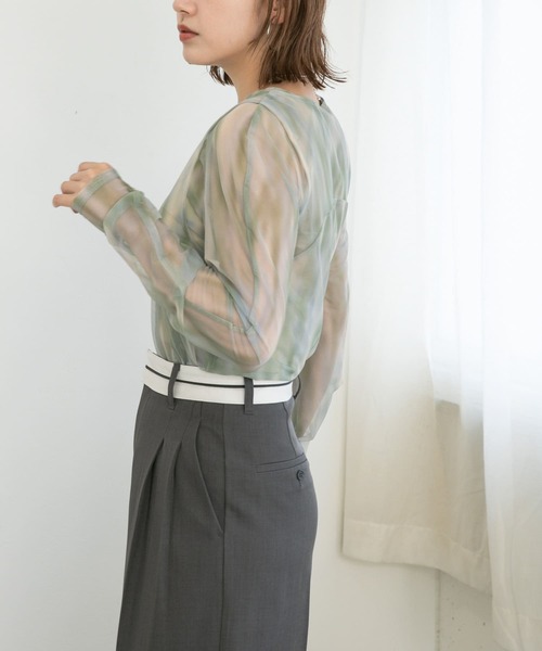 KBF（ケイビーエフ）の「レイヤードチュールトップス（Tシャツ/カットソー・レディース・グリーン系その他/ブラウン系その他・ONE）」の19枚目の写真