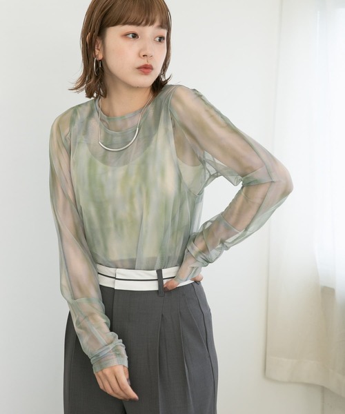 KBF（ケイビーエフ）の「レイヤードチュールトップス（Tシャツ/カットソー・レディース・グリーン系その他/ブラウン系その他・ONE）」の20枚目の写真