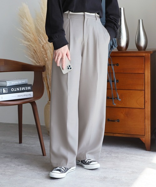 reca（レカ）の「ウエストデザインスラックスパンツ（スラックス・レディース・ライトグレー/ブラック・M/L）」の7枚目の写真