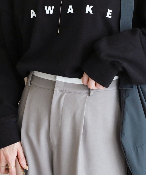 reca（レカ）の「ウエストデザインスラックスパンツ（スラックス・レディース・ライトグレー/ブラック・M/L）」の9枚目の写真