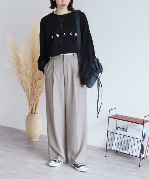 reca（レカ）の「ウエストデザインスラックスパンツ（スラックス・レディース・ライトグレー/ブラック・M/L）」の11枚目の写真