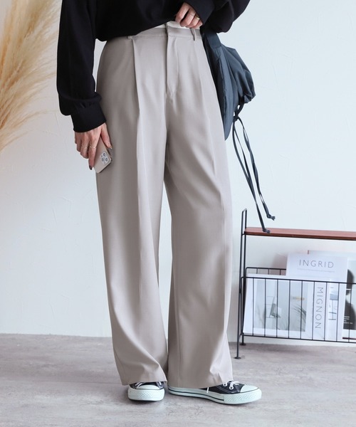 reca（レカ）の「ウエストデザインスラックスパンツ（スラックス・レディース・ライトグレー/ブラック・M/L）」の8枚目の写真