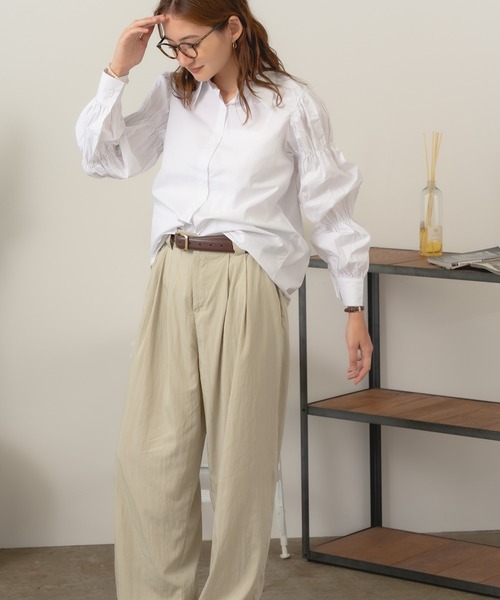 AO2（アオズ）の「Two-Tuck Slacks / 2タックスラックス（スラックス・レディース・ブラック/グレー/アイボリー・M/L）」の5枚目の写真