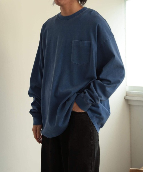 SENSE OF PLACE by URBAN RESEARCH（センスオブプレイスバイアーバンリサーチ）の「フェードルーズポケットロングスリーブTシャツ（Tシャツ/カットソー・メンズ・ライトベージュ/ブラック/ブルー・LARGE/MEDIUM）」の3枚目の写真