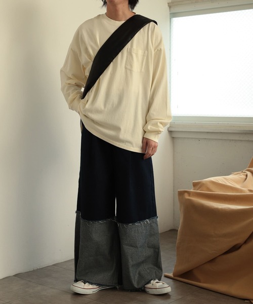 SENSE OF PLACE by URBAN RESEARCH（センスオブプレイスバイアーバンリサーチ）の「フェードルーズポケットロングスリーブTシャツ（Tシャツ/カットソー・メンズ・ライトベージュ/ブラック/ブルー・LARGE/MEDIUM）」の7枚目の写真