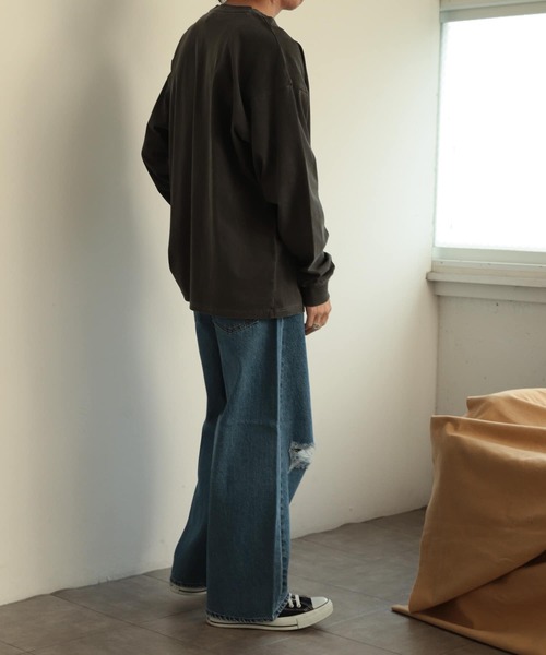 SENSE OF PLACE by URBAN RESEARCH（センスオブプレイスバイアーバンリサーチ）の「フェードルーズポケットロングスリーブTシャツ（Tシャツ/カットソー・メンズ・ライトベージュ/ブラック/ブルー・LARGE/MEDIUM）」の17枚目の写真