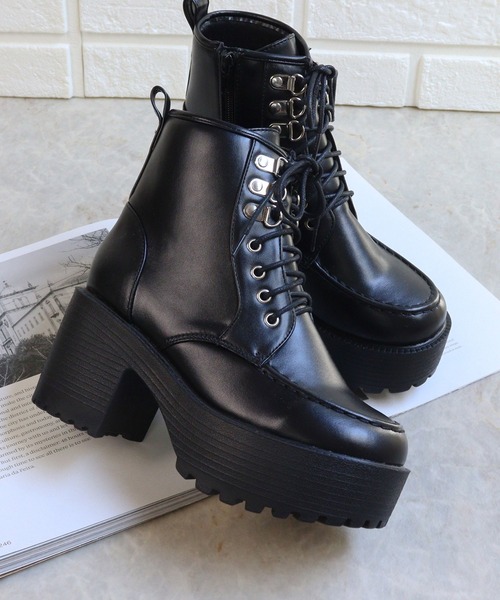 【セール】Love Hunter / 厚底モカレースアップブーツ (1614)（ブーツ）｜LOVEHUNTER（ラブハンター）