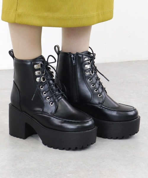 【セール】Love Hunter / 厚底モカレースアップブーツ (1614)（ブーツ）｜LOVEHUNTER（ラブハンター）