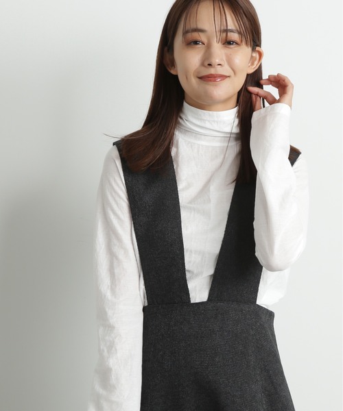 N.（N. Natural Beauty Basic）（エヌエヌナチュラルビューティーベーシック）の「◆シアーハイネックインナー（Tシャツ/カットソー・レディース・オフホワイト/ブラック・MEDIUM）」の3枚目の写真