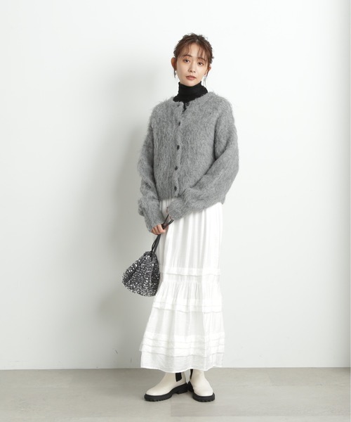 N.（N. Natural Beauty Basic）（エヌエヌナチュラルビューティーベーシック）の「◆シアーハイネックインナー（Tシャツ/カットソー・レディース・オフホワイト/ブラック・MEDIUM）」の13枚目の写真