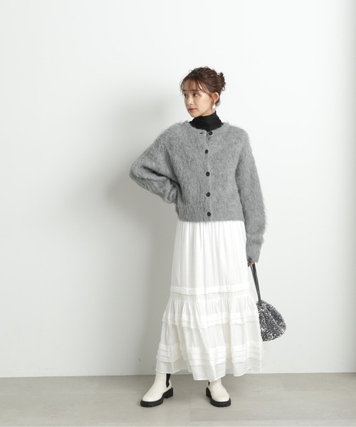 N.（N. Natural Beauty Basic）（エヌエヌナチュラルビューティーベーシック）の「◆シアーハイネックインナー（Tシャツ/カットソー・レディース・オフホワイト/ブラック・MEDIUM）」の14枚目の写真