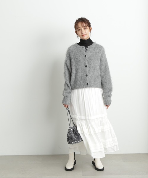 N.（N. Natural Beauty Basic）（エヌエヌナチュラルビューティーベーシック）の「◆シアーハイネックインナー（Tシャツ/カットソー・レディース・オフホワイト/ブラック・MEDIUM）」の16枚目の写真