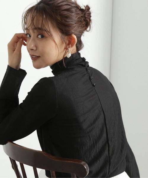 N.（N. Natural Beauty Basic）（エヌエヌナチュラルビューティーベーシック）の「◆シアーハイネックインナー（Tシャツ/カットソー・レディース・オフホワイト/ブラック・MEDIUM）」の17枚目の写真