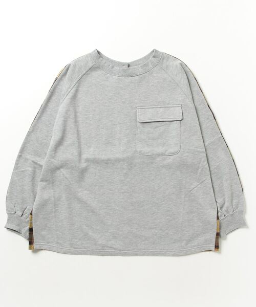 sandy（サンディー）の「sandy/裏毛ｘネルチェックプルオーバー（スウェット・レディース・杢グレー/ブラック/ネイビー・FREE）」の2枚目の写真