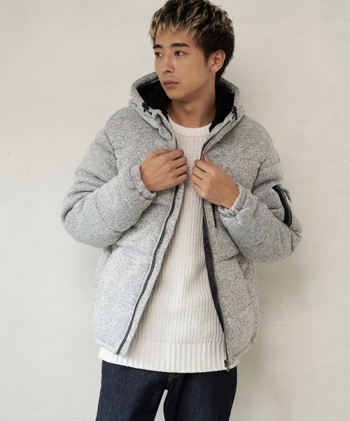 【Blue Standard/ブルースタンダード】カチオン杢ニット ストレッチ中綿ジャケット