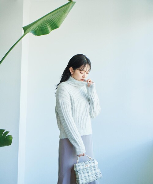 PROPORTION BODY DRESSING（プロポーションボディドレッシング）の「タートルリブニット / 1214170005（ニット/セーター・レディース・グレー/ホワイト系その他・FREE）」の4枚目の写真