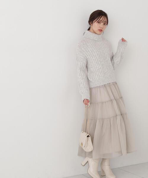 PROPORTION BODY DRESSING（プロポーションボディドレッシング）の「タートルリブニット / 1214170005（ニット/セーター・レディース・グレー/ホワイト系その他・FREE）」の8枚目の写真