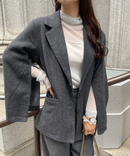 Ambre Ciel（アンブルシエル）の「ラメシアーハイネックトップス／【WEB/EC限定商品】（Tシャツ/カットソー・レディース・スモークピンク/ブラック/チャコールグレー/オフホワイト・FREE）」の13枚目の写真