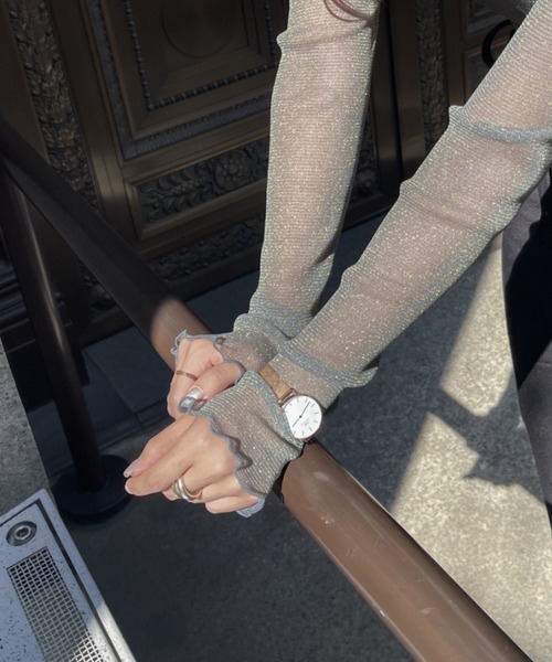 Ambre Ciel（アンブルシエル）の「ラメシアーハイネックトップス／【WEB/EC限定商品】（Tシャツ/カットソー・レディース・スモークピンク/ブラック/チャコールグレー/オフホワイト・FREE）」の20枚目の写真