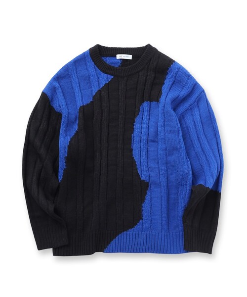 tk.TAKEO KIKUCHI（ティーケータケオキクチ）の「◆ニジミニットプルオーバー（ニット/セーター・メンズ・ブルー系4/グレー系4・02/03）」の3枚目の写真