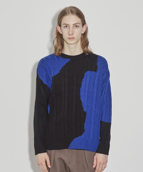 tk.TAKEO KIKUCHI（ティーケータケオキクチ）の「◆ニジミニットプルオーバー（ニット/セーター・メンズ・ブルー系4/グレー系4・02/03）」の4枚目の写真