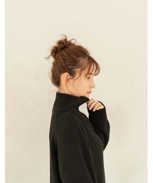 chocomee(チョコミー)の「half zip one-piece(デニムパンツ・レディース・ブラック・FREE)」の2枚目の写真