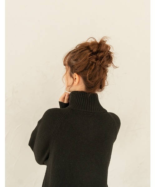 chocomee(チョコミー)の「half zip one-piece(デニムパンツ・レディース・ブラック・FREE)」の6枚目の写真