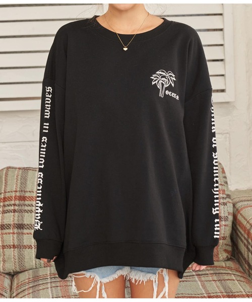 anap mimpi（アナップミンピ）の「パームツリー 刺繍 裏起毛 スウェット トレーナー（スウェット・レディース・ピンク/ブラック/ベージュ系その他・FREE）」の22枚目の写真