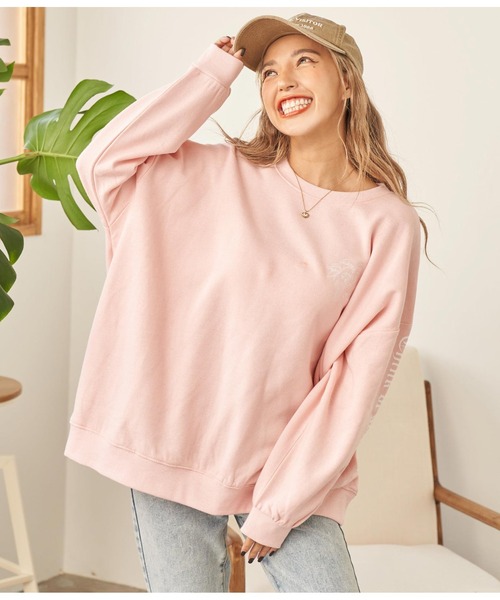 anap mimpi（アナップミンピ）の「パームツリー 刺繍 裏起毛 スウェット トレーナー（スウェット・レディース・ピンク/ブラック/ベージュ系その他・FREE）」の16枚目の写真